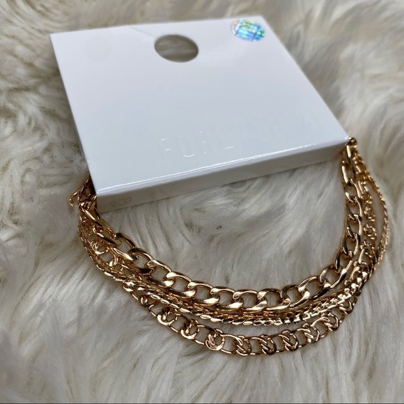 Gold Curb Chain Bracelet Set of 3 - Picture 2 of 3